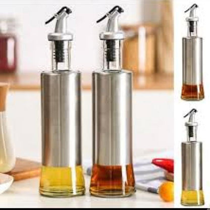 Steel Case Nozzle Glass Oil Bottle 300ml